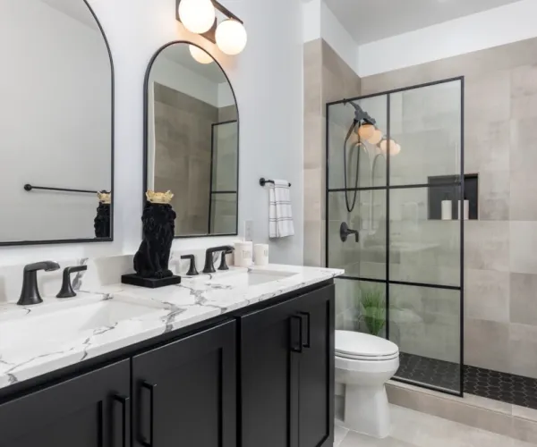 Modern bathroom remodel in Merrick, NY with durable tiles, upgraded fixtures, and sleek design for long-lasting performance