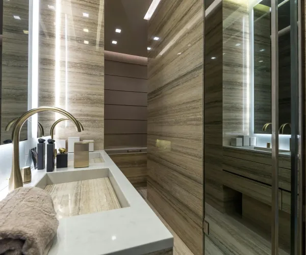 Clean and elegant bathroom renovation in Garden City NY