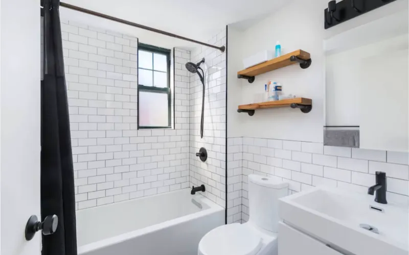 Complete bathroom renovation in Merrick, New York featuring waterproofing, stylish vanity, and professional installation for everyday use